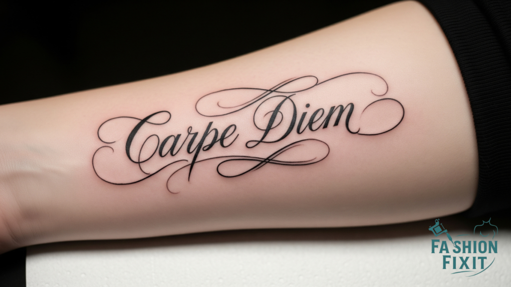 Fine Script Tattoo